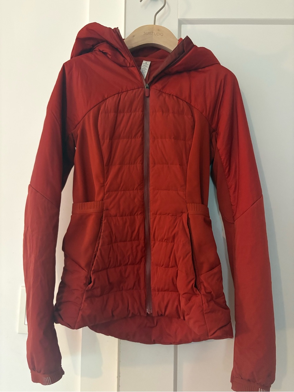 lululemon athletica Women's Red Hooded Puffer Jacket